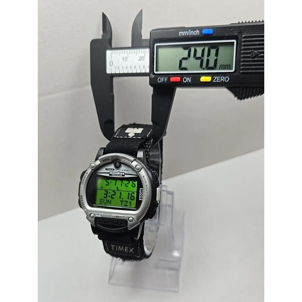Vintage Timex Data Link Ironman Triathlon Watch Multi Lap New Battery -    Read
